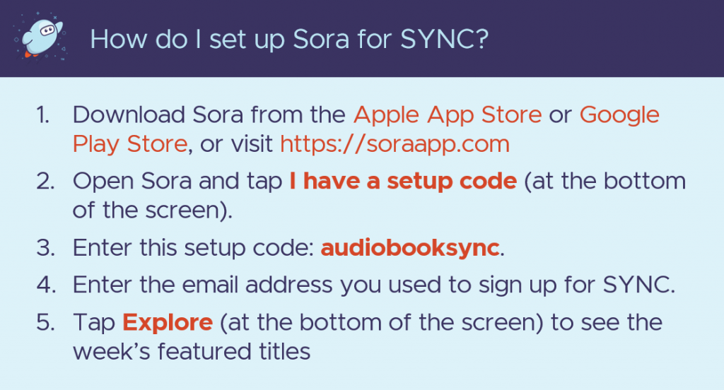 how to set up Sora for audiobook SYNC