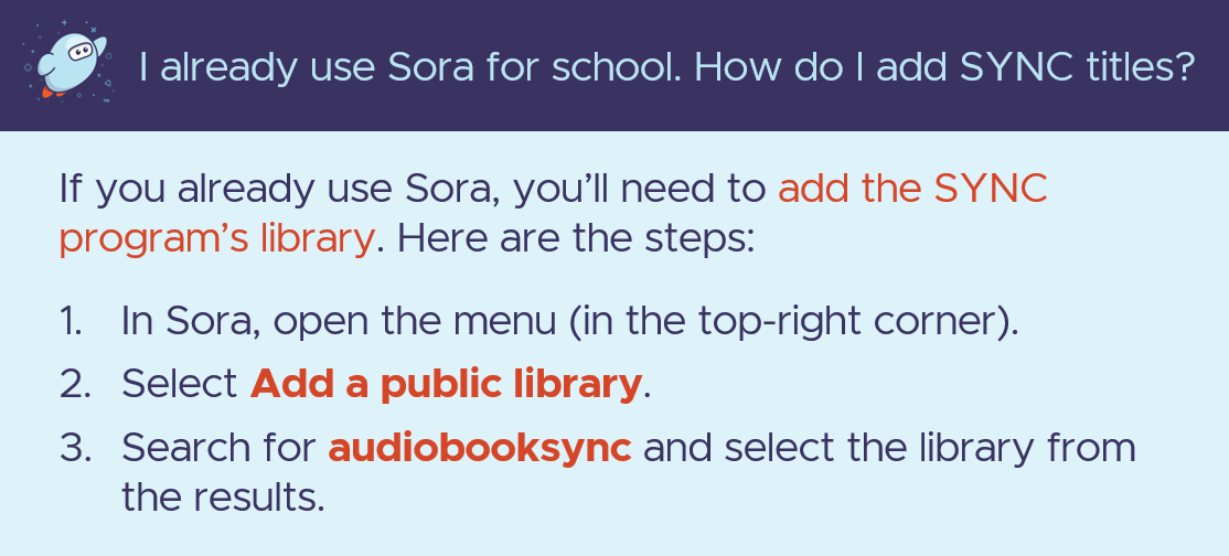 sync sora tutorial public library