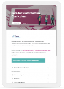 sora for classroom & curriculum training module screenshot