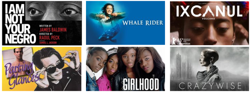 Selections from the Diversity PLUS Pack including I Am Not Your Negro, Whale Rider, and Girlhood