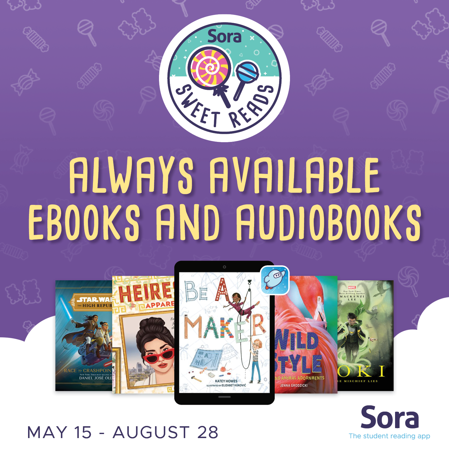 Read for free in Sora this summer with Sora Sweet Reads, a free summer reading program meant to keep students borrowing books while on break.