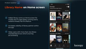 Screenshot of Library Name on Home Screen slide